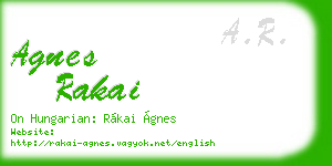 agnes rakai business card