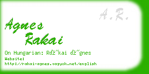 agnes rakai business card